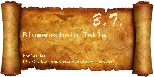 Blumenschein Tekla névjegykártya